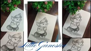 Little Ganesha 🐁//cute little Ganesha sketch//Moon Art Gallery//Easy ganesha  drawing 🐁