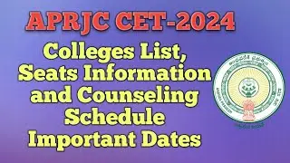 APRJC CET-2024 Colleges list, Seats information & Counseling Schedule | MM Updates info