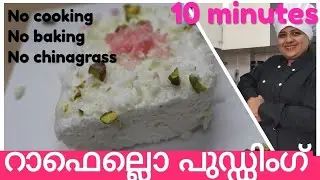 മഞ്ഞ് പോലൊരു റാഫെല്ലൊ പുഡ്ഡിംഗ് 10മിനുട്ടിൽ/Thesnim' flavours/ easy raffaello pudding/perfect recipe
