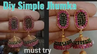 കുറഞ്ഞ ചിലവിൽ Jhumka #viral #diy #trending #jewellery making #Earrings @Sabnas arts 