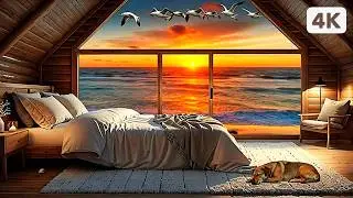 Cozy Beach House 🌊🏡 | Ocean Waves & Seagulls | Relaxing Seaside Ambience for Sleep & Relaxation (4K)
