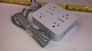 Look at @ Surge Protector Power Strip 8 Outlets 4 USB Port 3 Sided Outlet Braided Cord Flat Plug Wal