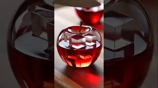 Red Apple Glass Fruit Cutting | Satisfying ASMR Fruit Video🍎👍 #asmr #relaxingasmr #satisfying