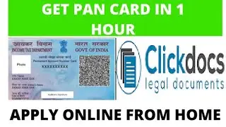 Get PAN Card in 1 Hour Only with an Aadhaar Card by ClickDocs