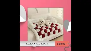 Cozy Sofa Protector Mat for Small Breeds Plaid Dog Bed
