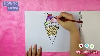 HOW TO DRAW A TO ICECREAM #LETTERDRAWING #alphabet