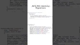 .NET6 MVC Identity Migrations