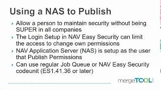 Using a NAS to Publish Permissions
