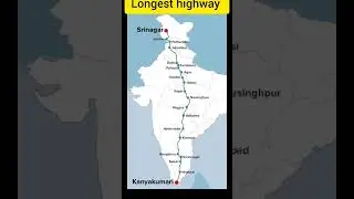 Longest national highway in india NH-44 #geography