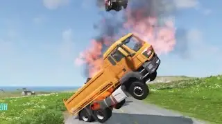 Pipa Gas Bocor... !!! Mobil Truk Terbakar Dijalanan - Beamng Drive - Beamng 4 Crash 