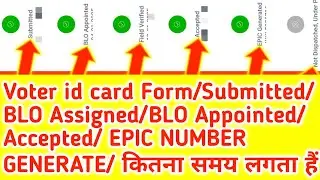 Voter id submitted,BLO Assigned,BLO appointed, Field verified,Accepted hone me kitna samay lagta hai