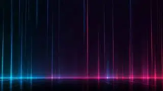Vertical neon light beams mirror reflection gradients 4K | Motion background loop