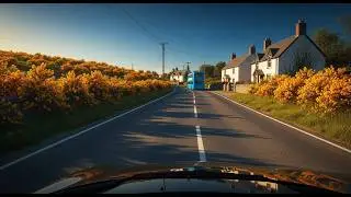 Countryside Road Trip Dash Cam 🚗 | Scenic Drive Past Roadside Houses & Rural Roads | 4K