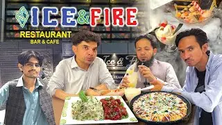 Exploring Ice & Fire Restaurant in Satellite Town, Quetta | Smoke Ice Cream, Pizza & Shashlik Rice