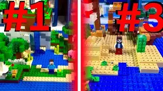 I Built Three Different LEGO Minecraft Islands!