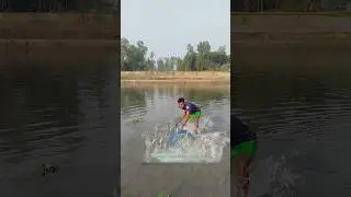 Traditional Net Fishing in River #fishing