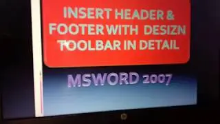 (Class-30)Insert Header and Footer with Design Toolbar Detail in MSword 2007,Quick parts,page number