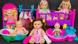 10 Minutes Satisfying with Unboxing Cute Doll Stroller Toys, Baby Bathtub Playset |  ASMR Videos