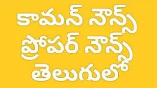 Common nouns and proper nouns DSC SA Eng syllabus 3rd class Eng textbook syllabus explained in Telug