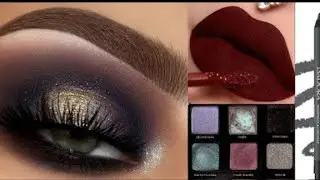 Golden black eye makeup tutorial step by step for beginner