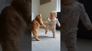 Cat fighting with baby #catfight #funnycats #trending #viralvideo #viralshorts