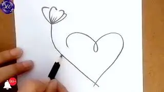 how to draw a beautiful heart drawing || one line art ||