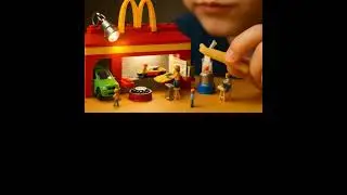 Tiny McDonald&rsquo;s crew flips burgers & serves fries! #McDonalds #youtubeshorts  #FastFoodFun  #Viral