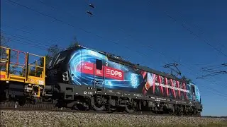 DPB Vectron mit Gleisbaumaschiene 4K