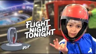 Little boy learning skydiving back flying 