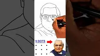 Dots into Atal Bihari Vajpayee drawing easy - #shorts #drawing #atalbiharivajpayee #happy #birthday