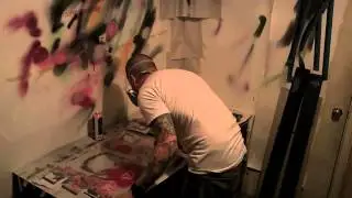 In The Studio - 2 Angelina Jolie Multilayer Stencil Paintings (cutanddestroy)