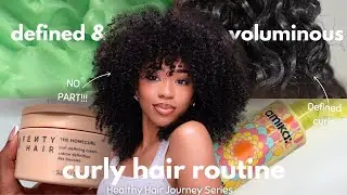 Curly Hair Routine | no part styling + new products | how to grow your curly hair faster and longer
