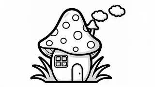 🍄 Magical Mushroom Fairy House Coloring | Relaxing ASMR for Kids & Adults | Cute Fairy Cottage