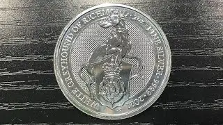 2021 British Queen's Beast White Greyhound 2 Ounce Silver Coin Review