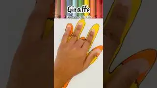 🦒 Palm Art! Easy Giraffe Drawing & Painting For Kids! Giraffe Drawing ! How to Draw A Giraffe