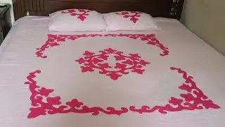 TUTORIAL: Appliqu&eacute; (Applic) Hand Made Bed Sheet and Pillow Covers Design. | AN Handicraft