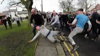 Shrove ball/ mob ball football game in Sedgefield 13.02.2024