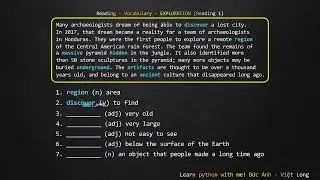 Reading - Vocabulary - EXPLORATION (Reading 1)