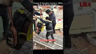 Shouldering a 300Kg Elevator Brake! 💪🛗 Human Power in Action #manuallifting #elevatorrepair