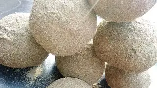 ASMR damp sand cement balls shaving |satisfying video |(part 1)