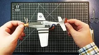 Американский истребитель P-51 Mustang из бумаги | Как сделать самолёт из бумаги А4 | Модель бумаж...