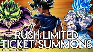 RUSH LIMITED TICKET SUMMONS! CAN I PULL AN LF? | DRAGON BALL LEGENDS