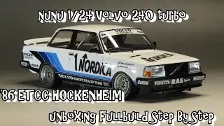 Scale Car Plastic Model nunu 1/24 Volvo 240 TURBO '86 ETCC HOCKENHEIM winner unboxing fullbuild