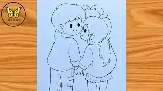 Best couple drawing| how to make cute couple drawing 