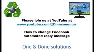 Change Facebook automated reply message.