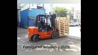Fumigated wooden pallets