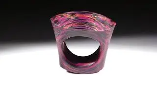 Carbonring handgewickelt mit Glasfaser Cosmic Gold