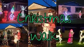 Neighborhood Glow - A Walk Through Christmas #christmaslights #christmaswalk  #christmasambience