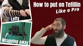 Tefillin for lefty wrapping outward (away) Guide. How to put on Tefillin Sefard Knot, Blessings.