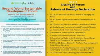 WSDF2020: Closing of Forum and Release of Durango Declaration